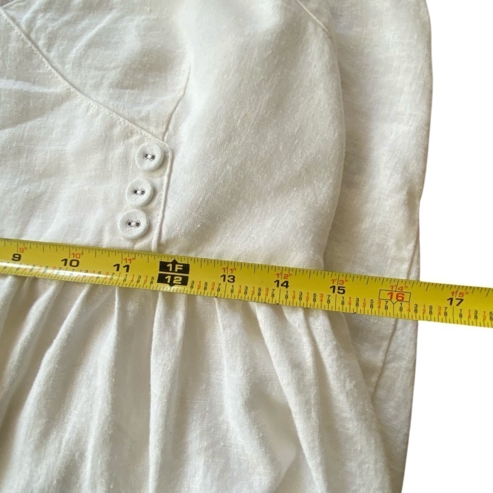 Urban Outfitters Marnie Halter Sweetheart Neckline White Linen Mini Dress SZ M - Picture 7 of 15